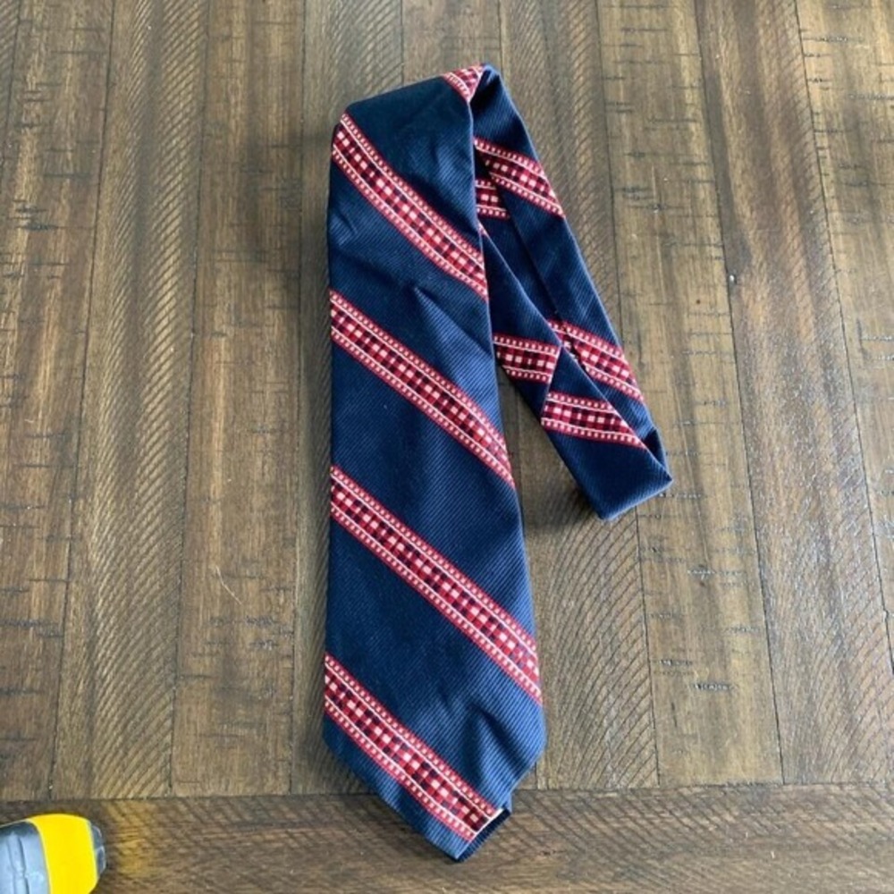 Dunegal Vintage Men's Neck Tie Red White Blue Career‎ Casual Diagonal Stripe